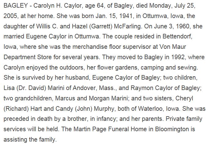 Carolyn McFarling Caylor